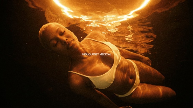 Midjourney Medical · by Allar Haltsonen · medical concept, warm light, water therapy