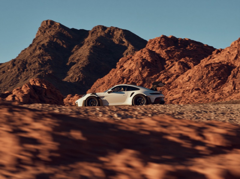 Porsche V8.1 · by Allar Haltsonen · automotive campaign, desert road, winter drive