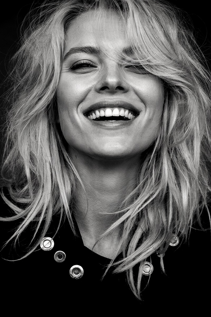 Windblown Smile · by kicolopez684 · black and white, tousled hair, wide smile