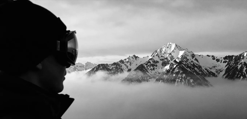 Above the Clouds · by 6vidit9 · black and white, ski goggles, above clouds