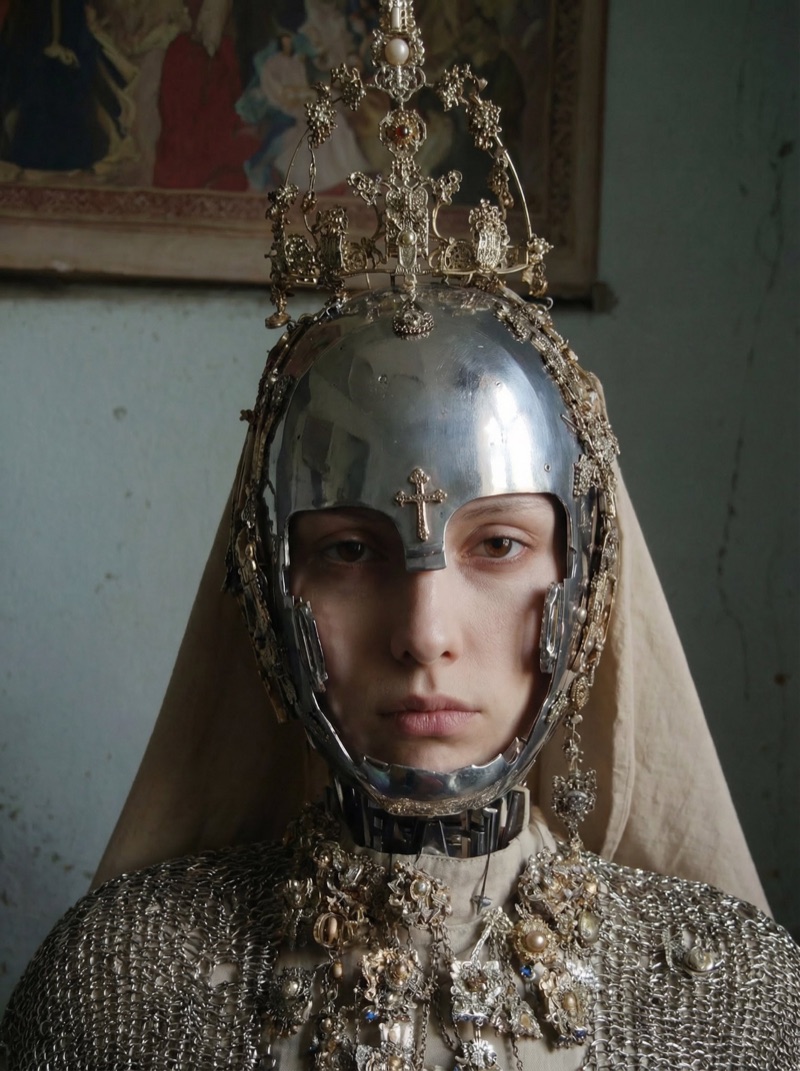 Silver Headpieces · by Hrant Khachatryan · silver headpieces, ornate portrait, folk costume