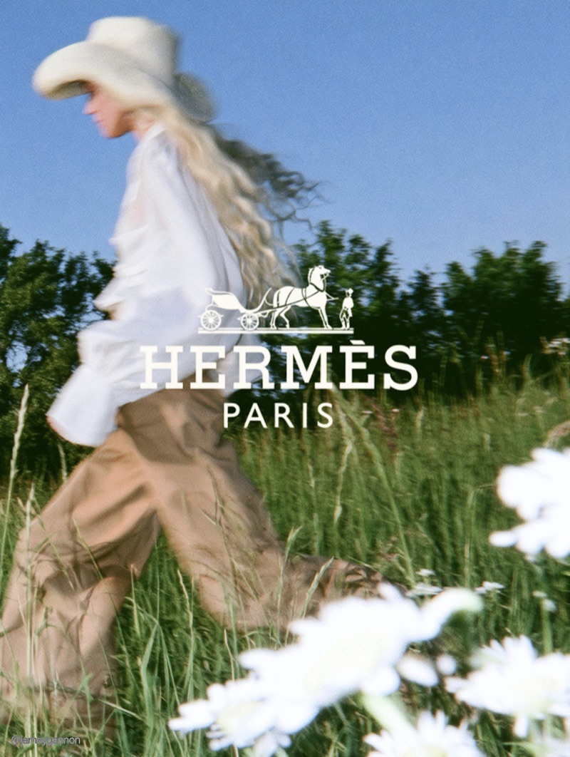 Hermès Meadow · by Jamey Gannon · hermes logo, wide brim hat, meadow walk