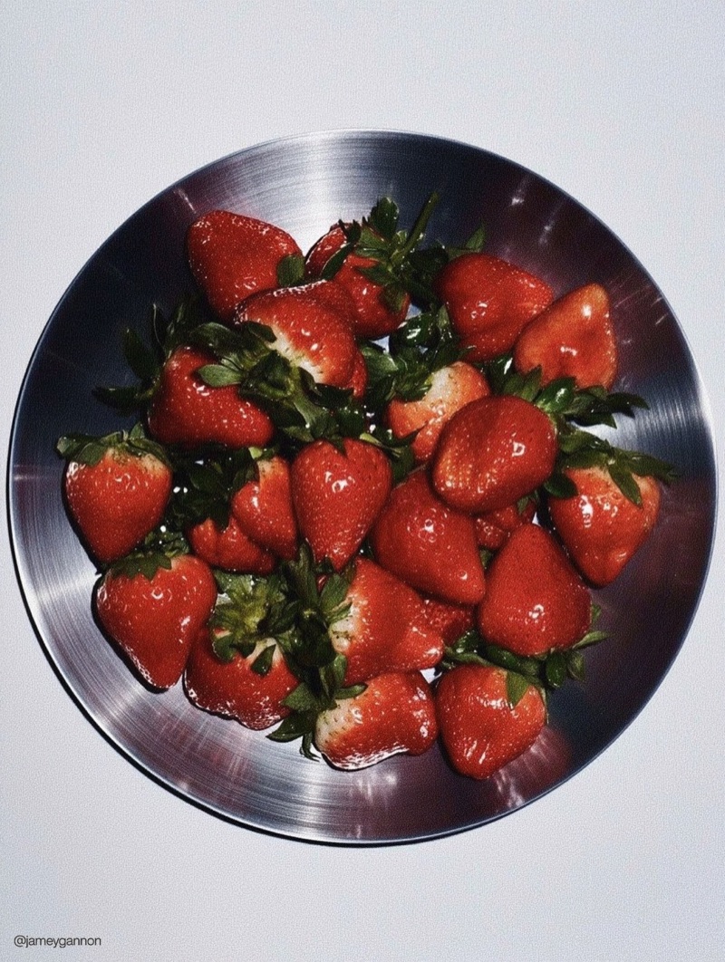 Strawberries · by Jamey Gannon · strawberries, food editorial, minimalist