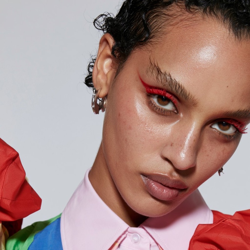 Style Exploration · by Salma · beauty close-up, red liner, nylon styling